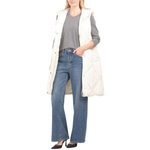 SAM EDELMAN Large Quilted Hooded Vest